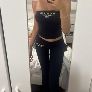 White fox Navy top and legging set